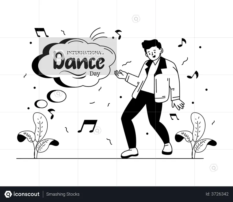 Chico bailando  Ilustración