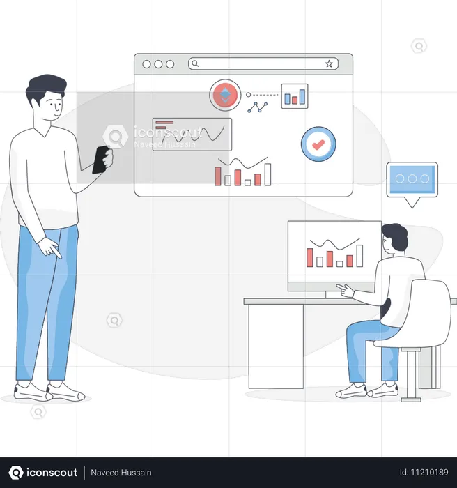 El niño está analizando el mercado de criptomonedas  Ilustración