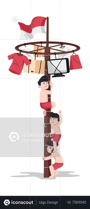 Niños haciendo escalada Pinang  Ilustración