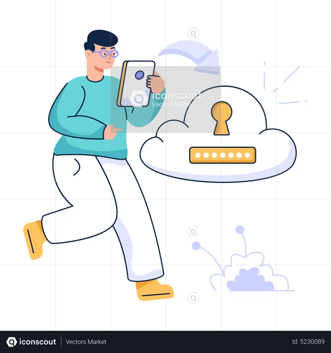 Cryptage dans le cloud  Illustration