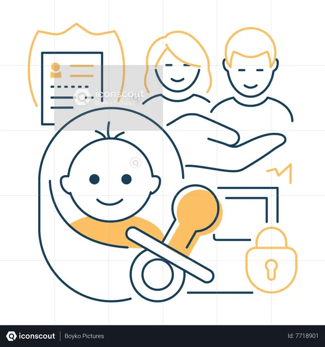 Best child adoption process illustration download in png vector format