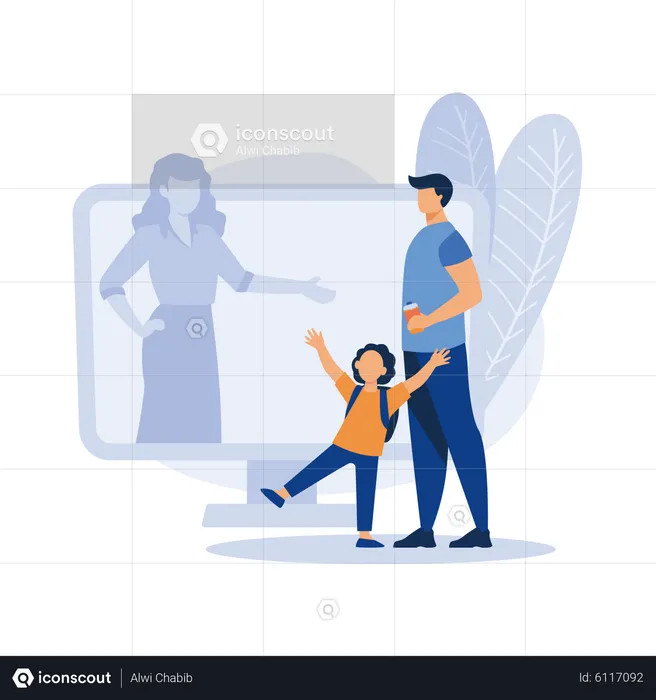 Child care online platform  Illustration