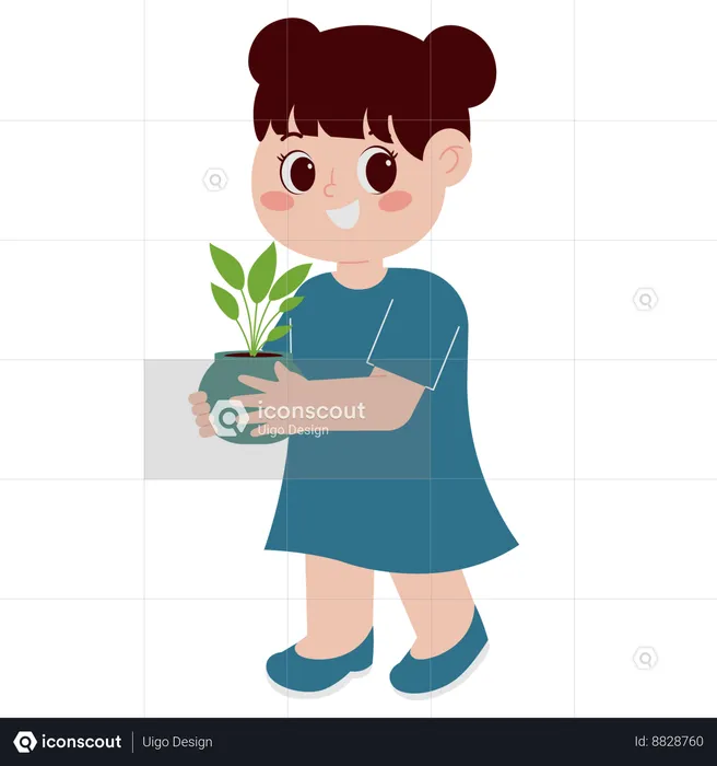 Child Planting Tree  Illustration