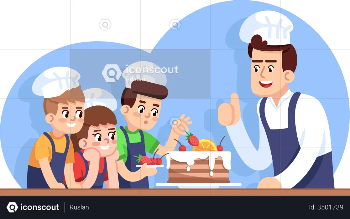 Children cooking class  Illustration