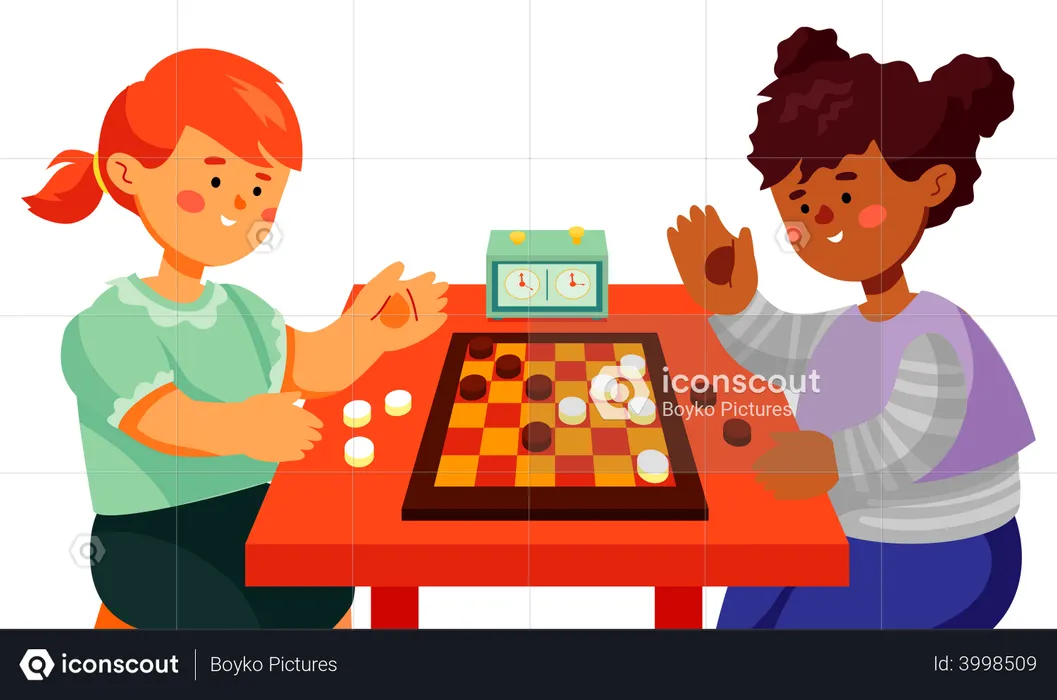 Flat cartoon funny chessplayer play chess Vector Image