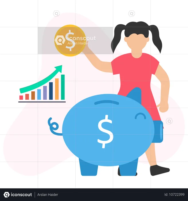 Children saving Money  Illustration