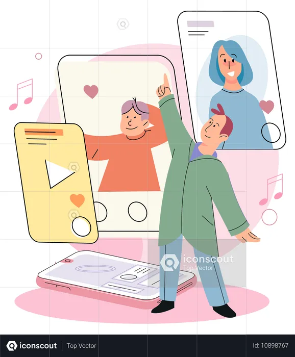 Children using gadget  Illustration