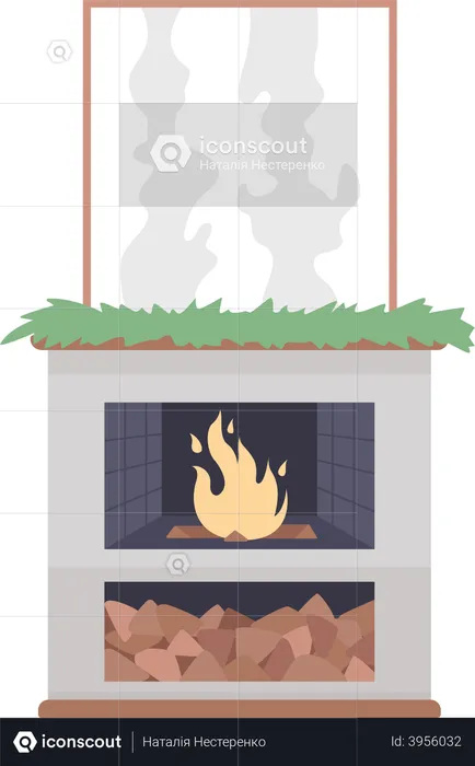 Chimenea moderna  Ilustración