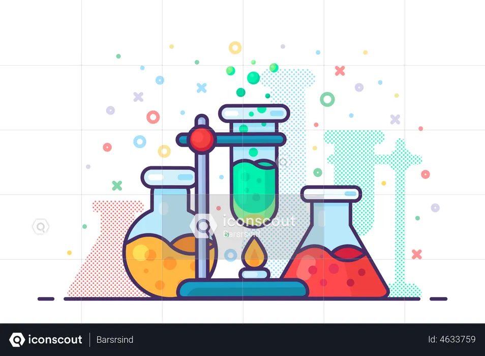 Expérience en laboratoire de chimie  Illustration