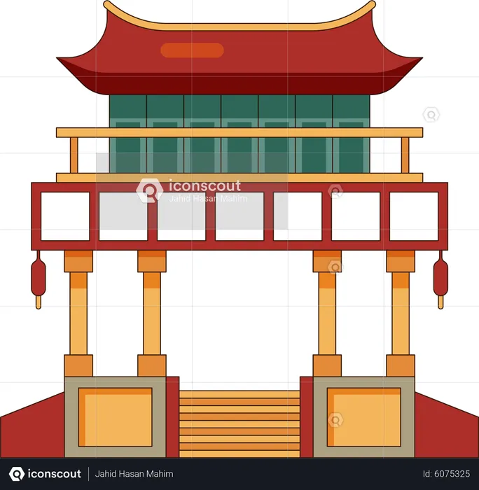 Edifício tradicional chinês  Illustration