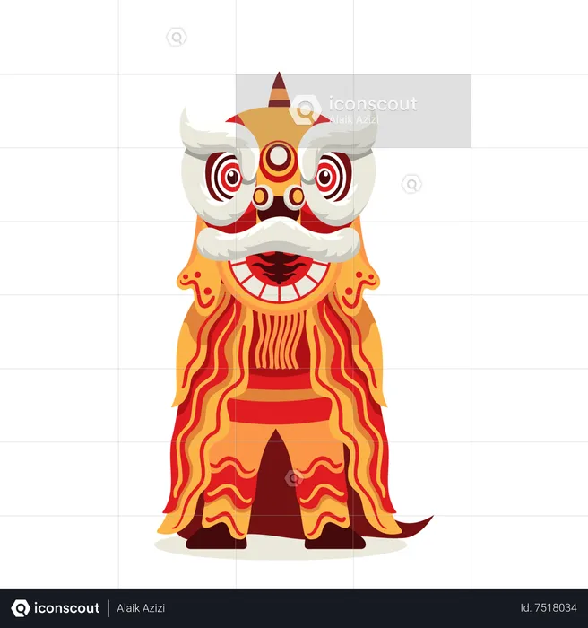 Chinese lion dance  Illustration