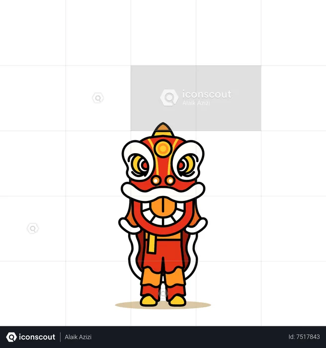 Chinese lion dance  Illustration