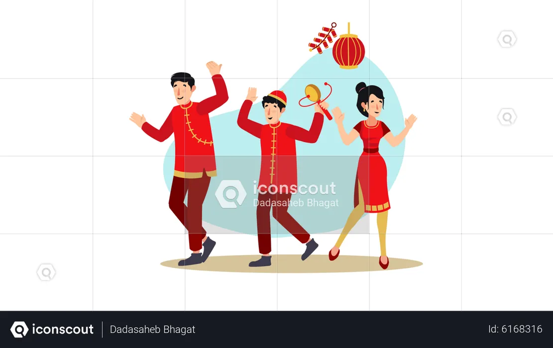 Chinese New Year celebration  Illustration