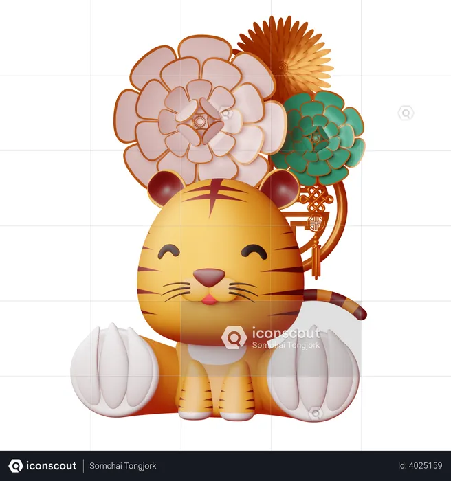 Chinese new year With tiger  Illustration