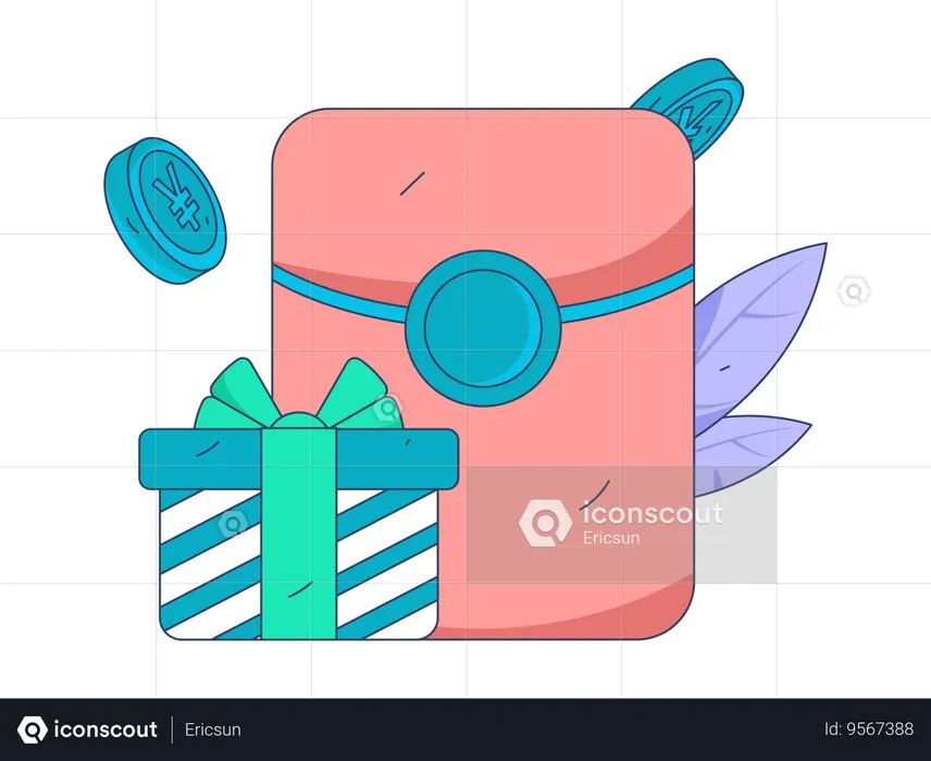 Chinese wallet  Illustration