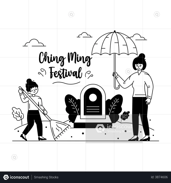 Ching Tomb Cleaning  Illustration