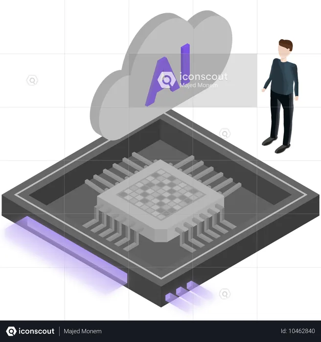 Chip acionado por ia  Ilustração