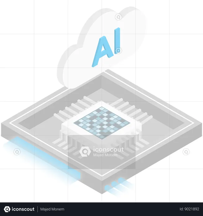 Chip de nuvem ai  Ilustração