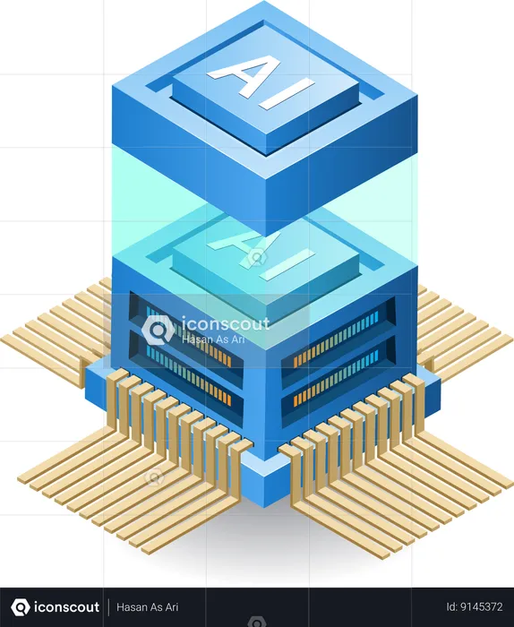 Chip de inteligência artificial  Ilustração