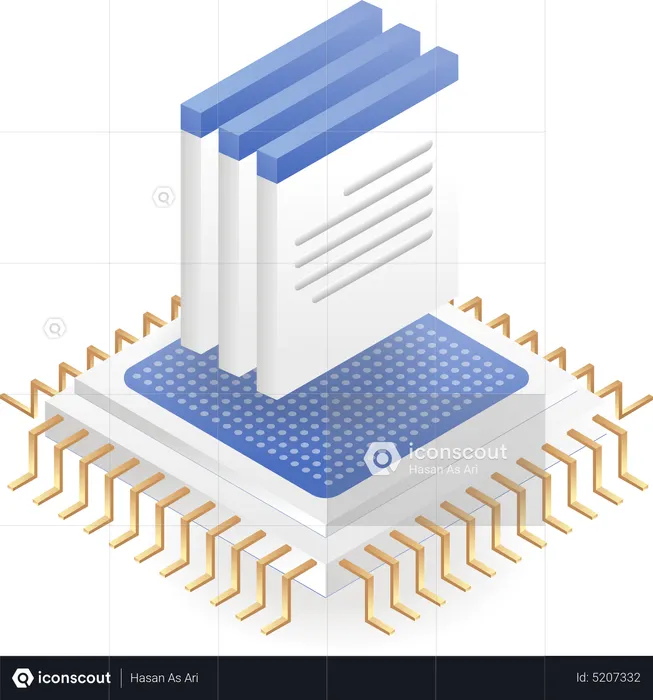 Chip de servidor de datos  Ilustración
