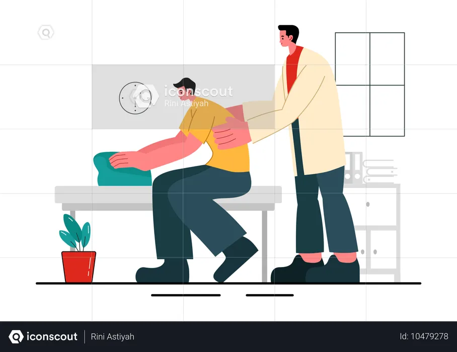 Chiropracteur traitant des patients du dos  Illustration