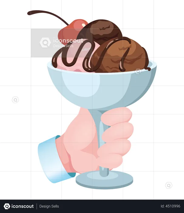 Chocolate Ice Cream  Illustration