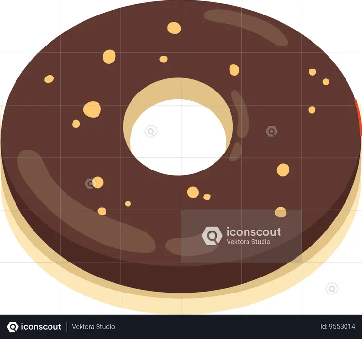 Chocolate Sprinkled Donut  Illustration