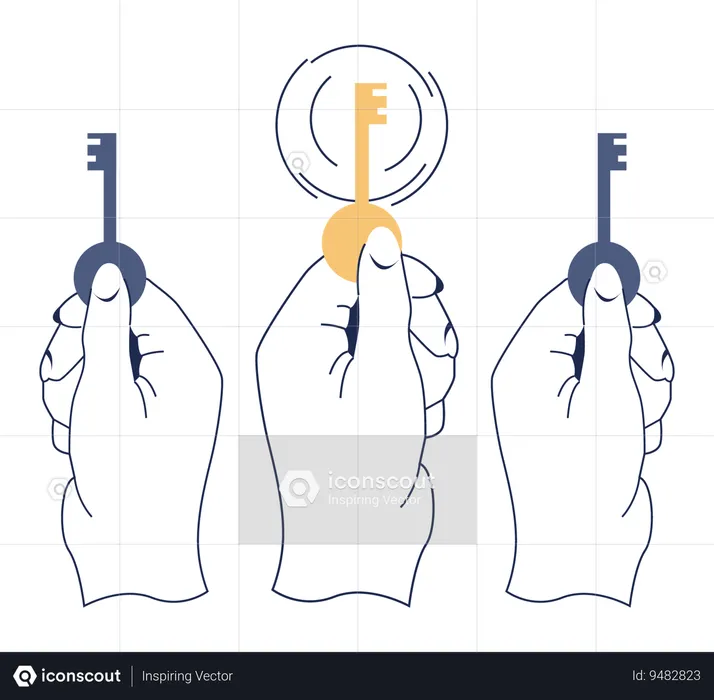 Choose key and making decision  Illustration