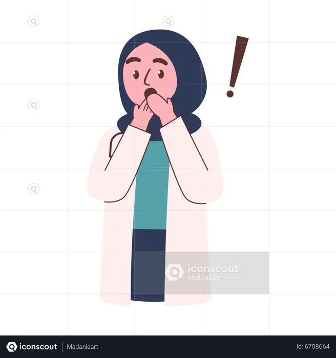 Femme médecin choquée  Illustration