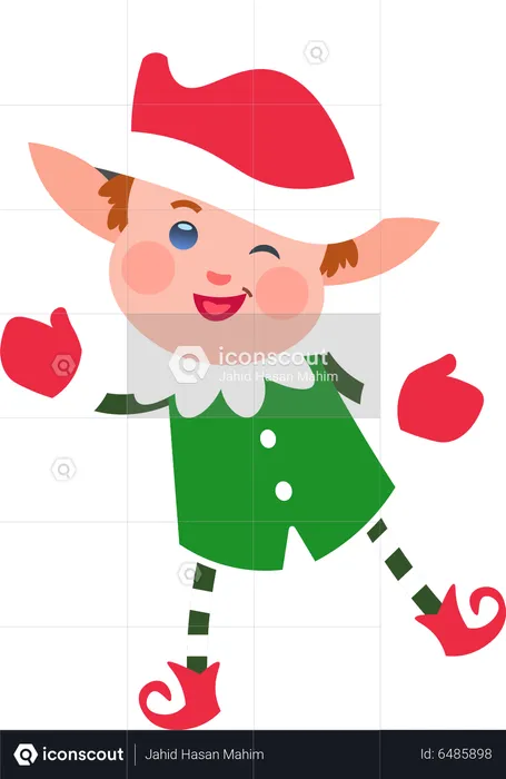 Christmas Baby Elf  Illustration
