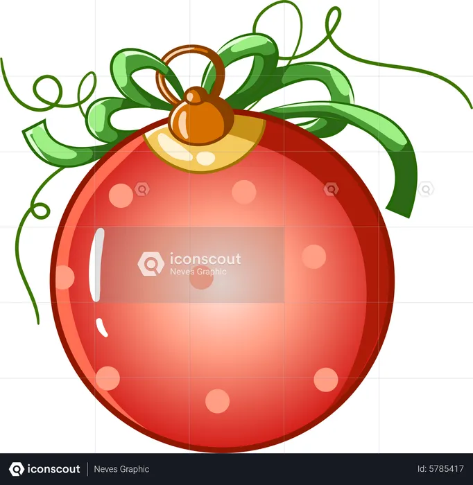 Christmas ball with ribbon  Illustration