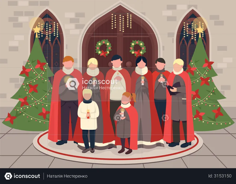 Christmas carol choir  Illustration