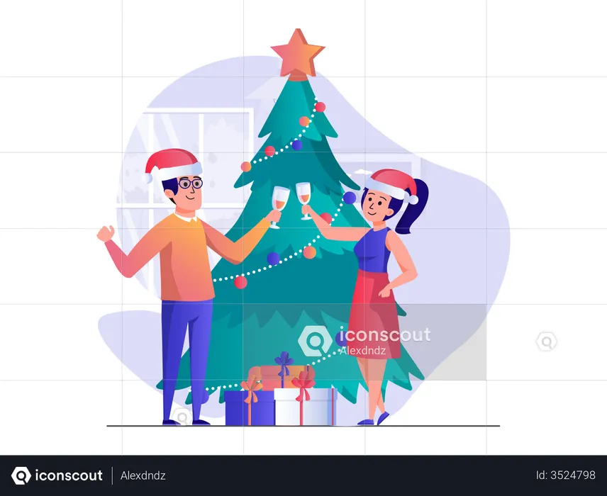 Christmas celebration  Illustration
