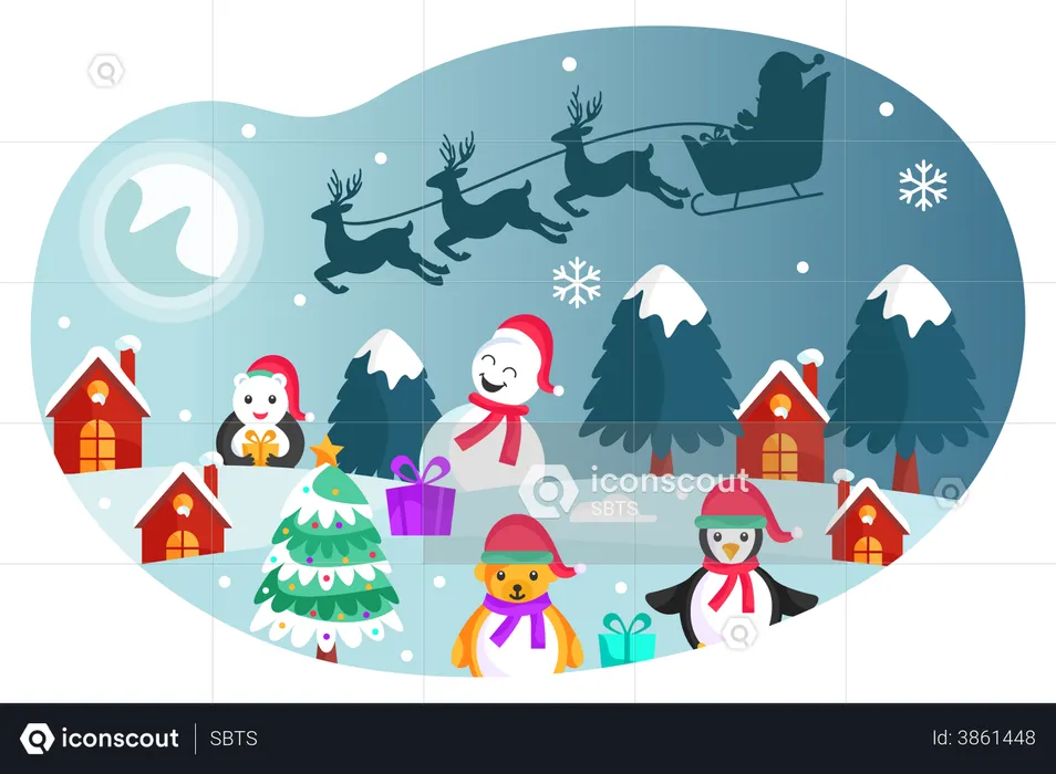 Christmas celebration  Illustration