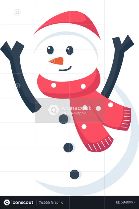 Christmas Cute Snowman  Illustration