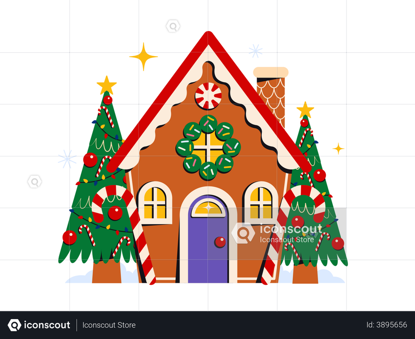 Christmas decoration at home Illustration
