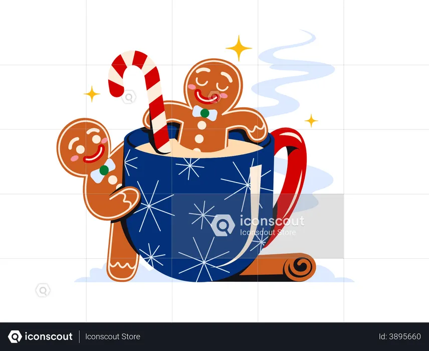 Christmas dessert mug  Illustration