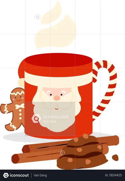 Christmas dessert mug  Illustration
