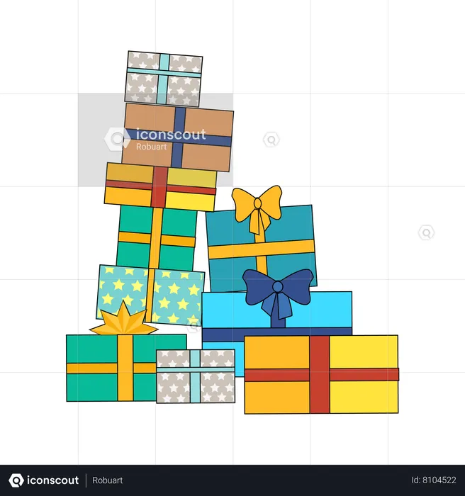 Christmas gift box  Illustration