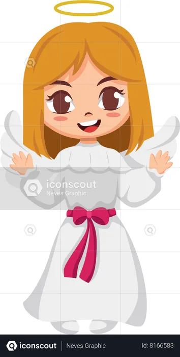 Christmas Girl Character  Illustration