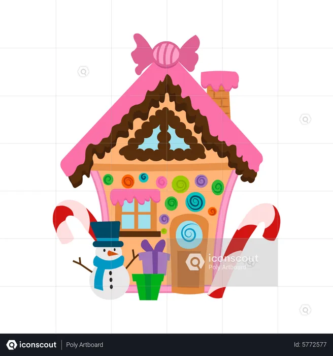 Christmas house  Illustration