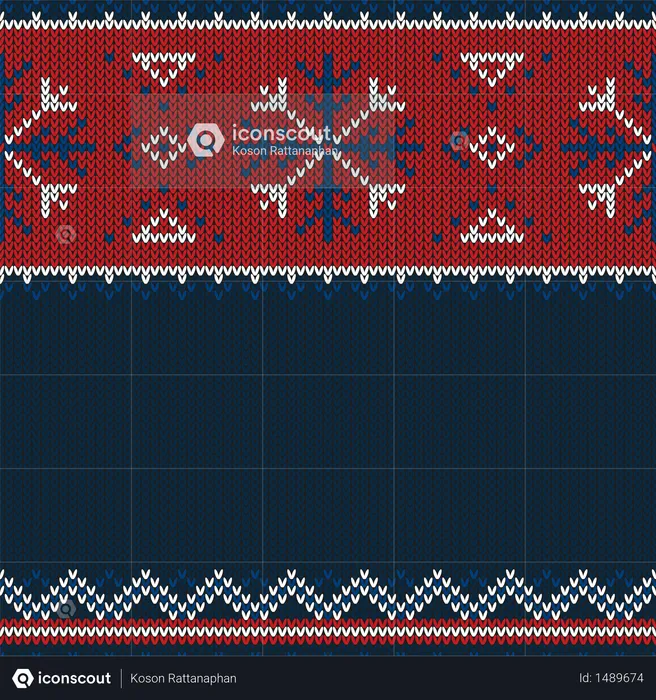 Christmas knitted pattern  Illustration