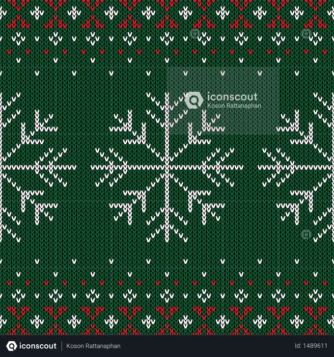 Christmas knitted pattern  Illustration