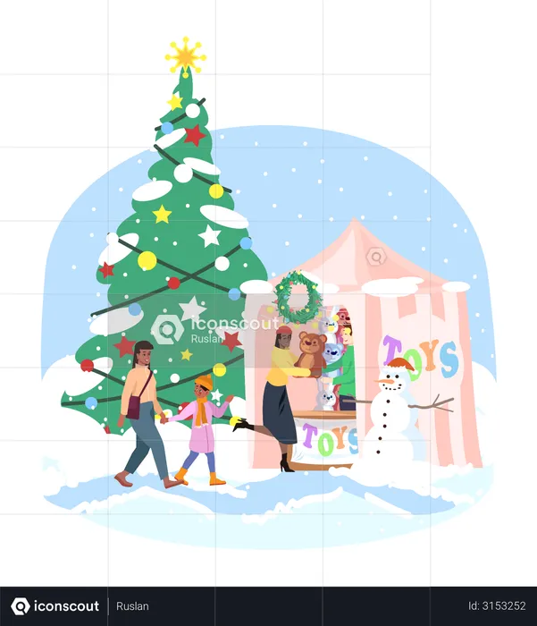 Christmas market  Illustration