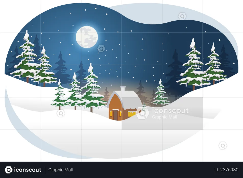 Christmas night  Illustration