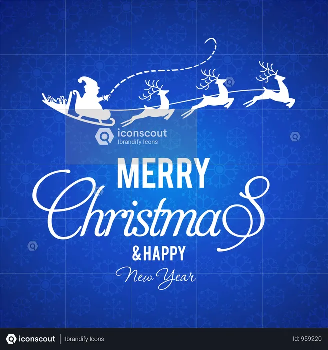 Christmas Pattern Background With Blue Typography  Illustration