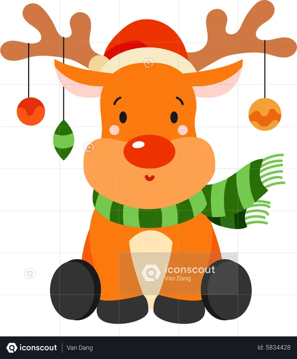 Christmas reindeer  Illustration