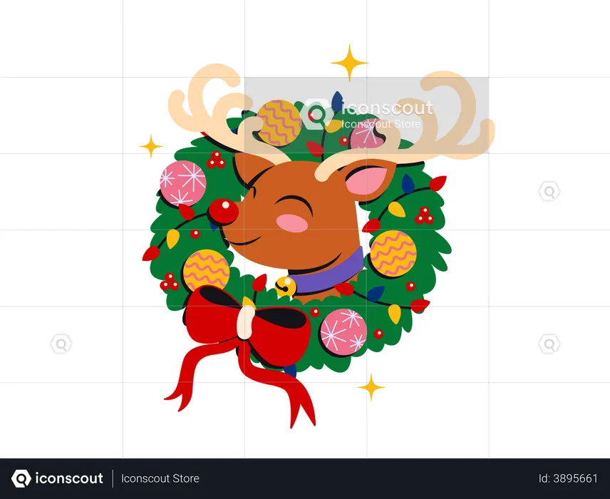 Christmas reindeer  Illustration