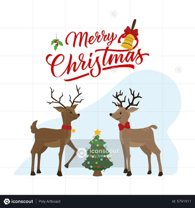 Christmas reindeers  Illustration