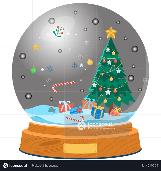 Christmas snow globe  Illustration